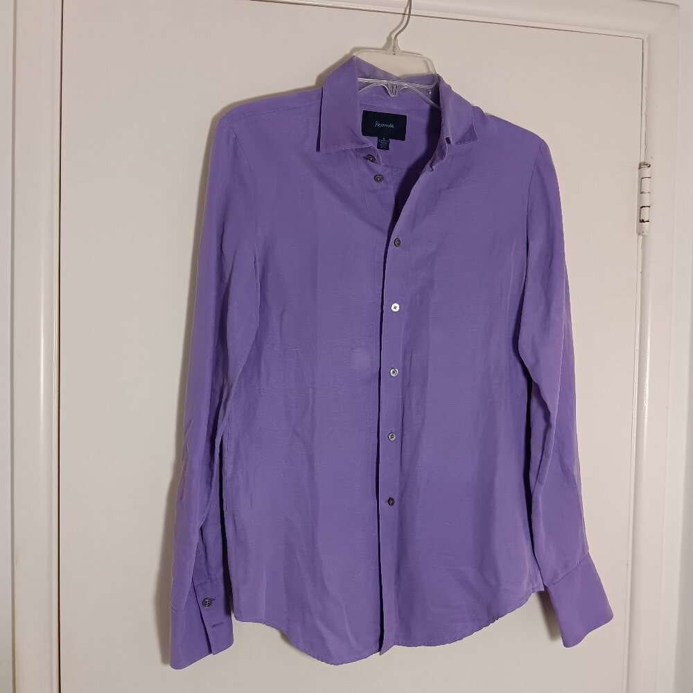Faconnable button down  long  sleeve purple size 4